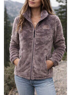 The North Face Osito Fleece Jacket Full Zip Soft Fuzzy Mauve Purple Warm Size XL